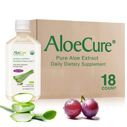 Pure Aloe Vera Juice Grape Flavor - USDA Certified Organic