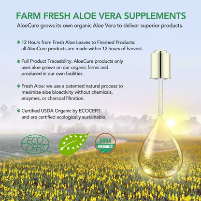 Pure Aloe Vera Juice Grape Flavor - USDA Certified Organic
