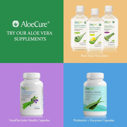 Pure Aloe Vera Juice Grape Flavor - USDA Certified Organic