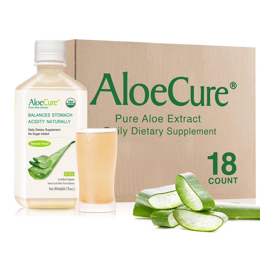 Pure Aloe Vera Juice Natural Flavor - USDA Certified Organic